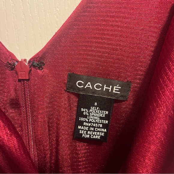 Red Caché dress with beading size 8 - Picture 8 of 8